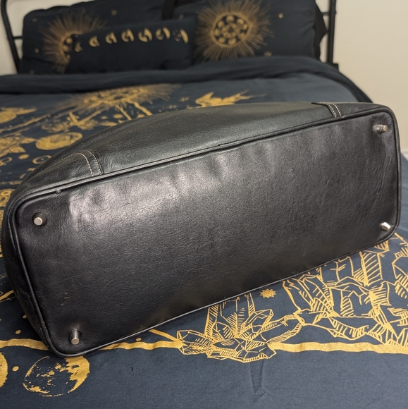 Vintage Coach Large Black Leather Business Tote 5133 - Picture 3 of 11